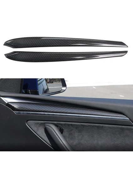 F Fityle Tesla Karbon Fiber Iç Kapı Dekorasyon Garnitür Kalıplama Aksesuarı (Yurt Dışından) modelleri