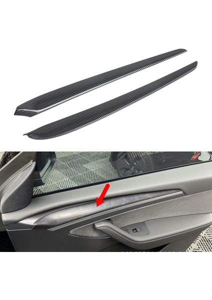 F Fityle Tesla Karbon Fiber Iç Kapı Dekorasyon Garnitür Kalıplama Aksesuarı (Yurt Dışından) fırsatları