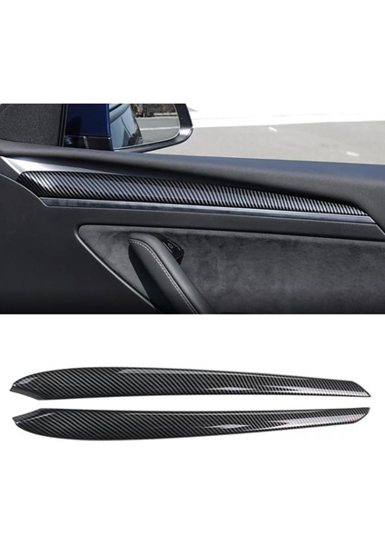 F Fityle Tesla Karbon Fiber Iç Kapı Dekorasyon Garnitür Kalıplama Aksesuarı (Yurt Dışından) indirimleri