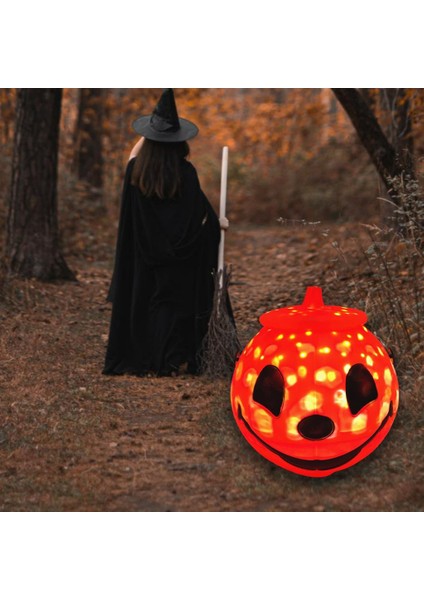F Fityle LED Cadılar Bayramı Balkabağı Lambası Dönen Glow Kabak Fener Çocuk Hediye 17 cm (Yurt Dışından)