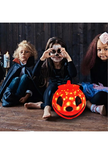 F Fityle LED Cadılar Bayramı Balkabağı Lambası Dönen Glow Kabak Fener Çocuk Hediye 17 cm (Yurt Dışından)