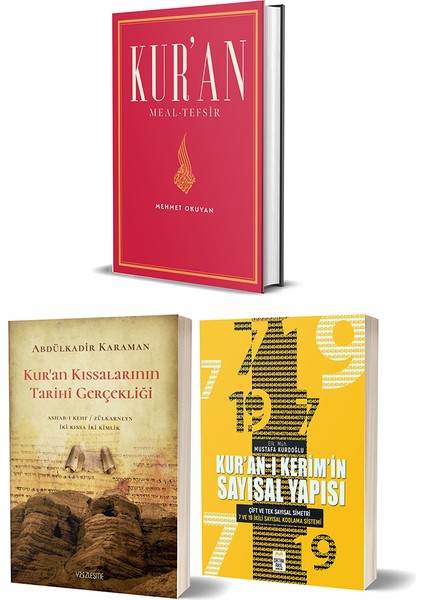 Kur’an Meal Tefsir - Kur’an Kıssalarının Tarihi Gerçekliği - Kur’an'ın Sayısal Yapısı 3 Kitap Set - Mehmet Okuyan