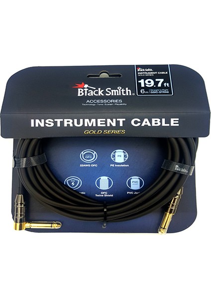 Black Smith  Gold Serıes Instrument Cable Straıght To Rıght 6m