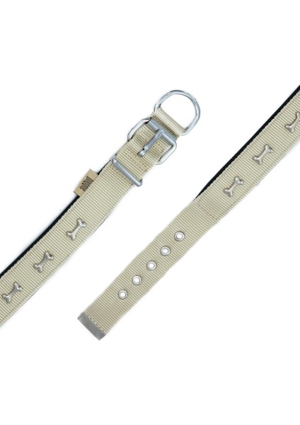 Comfort Metal Kemik Işlemeli Köpek Boyun Tasması M 3X42-50CM Haki fırsatları