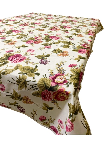 Masa Örtüsü Takımı 120X190 cm (Ingiliz Gülü)Yıkanabilir Vip Masa Örtüsü