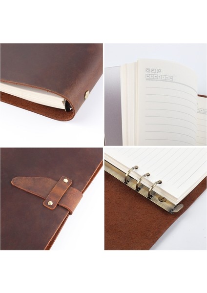 A5 Deri Vintage Yapraklı Defter (Yurt Dışından)