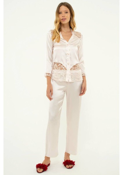 Kadın 6lı Set Kaplı Güpürlü Saten (PC6225) modelleri