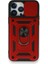 Apple iPhone 13 Pro Kılıf Tank Aramid Sürgülü Vega Yüzüklü Kırmızı 1