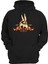 Coyote Baskılı 3 Ipl. Şardonlu 600 Gr. Siyah Kapüşonlu Sweatshirt 1