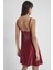 Kadın Saten Dantelli Gecelik 665 Bordo 3