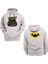 Batman Gym Çift Baskılı Beyaz 3 Ipl. Şardonlu Kalın (600 Gr.) Içi Polar Kapüşonlu Sweatshirt Hoodie 1