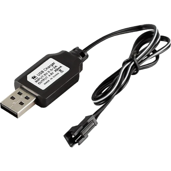 Lovoski Rc Pil Şarj Kablosu 4.8 V 250MA USB Dengesi Hızlı Şarj Sm Tak 80 cm