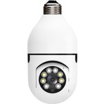 Bintech Gece Görüşlü 360 Derece LED Işık 1080P Wifi Kamera Kablosuz Panoramik Ev Güvenlik Balıkgözü Ampul Lamba IP Kamera