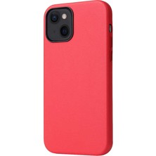 Case 4U Apple iPhone 13 Mini Kılıf Kadife İç Yüzey Mat Eyzi Silikon Kapak Kırmızı