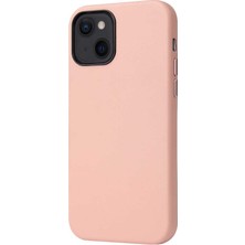 Case 4U Apple iPhone 13 Mini Kılıf Kadife İç Yüzey Mat Eyzi Silikon Kapak Pembe