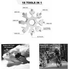 18 1 Paslanmaz Çelik Kar Tanesi Çok Aracı Anahtarlık El Aracı 111 Gümüş(Yurt Dışından)