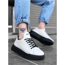 Xon1 162 Bağcıklı Erkek Model Dikişli Yüksek Taban Krem Spor Ayakkabı