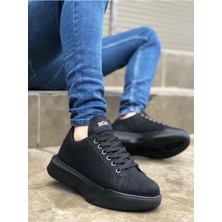 Xon1 162 Bağcıklı Erkek Model Dikişli Yüksek Taban Siyah Spor Ayakkabı