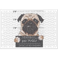 Baskı Dükkanı Bad Puggy Pug Köpek Puzzle 240 Parça Yapboz