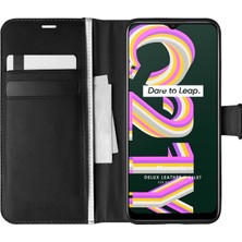 Microsonic Realme C21Y Kılıf Delux Leather Wallet Siyah