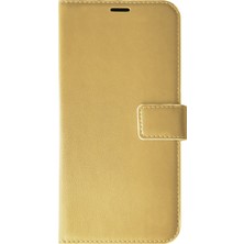 Microsonic Realme C21Y Kılıf Delux Leather Wallet Gold