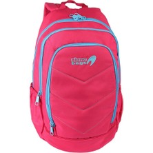 Sanalbolluk V Dikişli Su Geçirmez Kumaş Okul ve Günlük Sırt Çantası Fuşya Renk