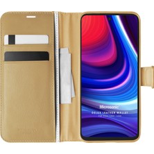 Microsonic Omix X500 Kılıf Delux Leather Wallet Gold