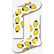 Beyaz Limon Renkli Erkek Çorap