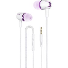 Zsykd 3.5mm Kablolu Kulaklık Kulakiçi Stereo Ses Metal Bas Kulaklık Akıllı Telefon Için Mic ile (Gül Kırmızı) (Yurt Dışından)