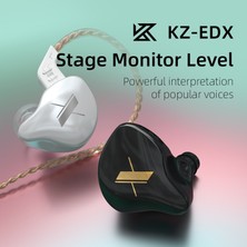 Kz Edx Dinamik Monitör Hıfı Kulak Kablolu Kulaklık Hiçbir Mıc (Beyaz) (Yurt Dışından)