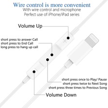 Zsykd 8 Pin Arabirimi Stereo Müzik Kulaklık (Beyaz) (Yurt Dışından)