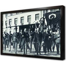 Tablosan Atatürk  Arkadaşlarıyla Çerçeveli Mdf Tablo