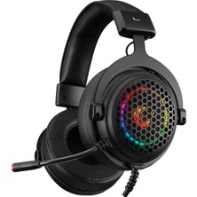 Rampage Majesty Siyah Rgb LED 7.1 Surround Sound System Gaming Mikrofonlu Oyuncu Kulaklığı