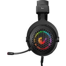 Rampage Majesty Siyah Rgb LED 7.1 Surround Sound System Gaming Mikrofonlu Oyuncu Kulaklığı