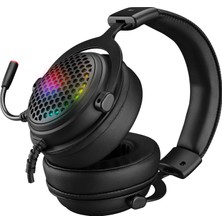 Rampage Majesty Siyah Rgb LED 7.1 Surround Sound System Gaming Mikrofonlu Oyuncu Kulaklığı