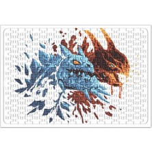 Baskı Dükkanı Dota 2 Jakiro Fire And Ice Puzzle 240 Parça Yapboz