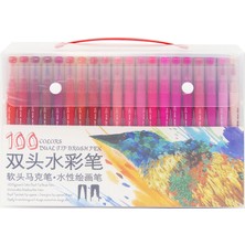 Beauty Life 100 Parlak Renkler Çift Ucu Fırça Kalemler (Yurt Dışından)