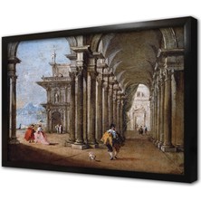 Tablosan Saray ve Insanlar Çerçeveli Mdf Tablo