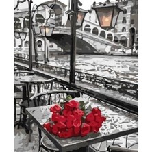 WebStyle Sayılarla Boyama Seti Kasnaklı Masadaki Güller 40 x 50 cm