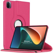 Microsonic Xiaomi Mi Pad 5 Kılıf 360 Dönerli Stand Deri Pembe