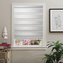 Shopmekan Hazır Hasır Bambu Zebra Stor Perde Gri 160X200CM