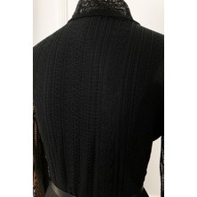 Ges Moda G0015 Dantel Detay Piliseli Elbise Siyah