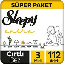 Sleepy Extra Günlük Aktivite Süper Paket Bebek Bezi 3 Numara Midi 112'LI