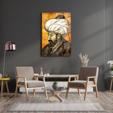 SRD Concept Fatih Sultan Mehmet Portre Cam Tablo-Padişah Tablosu