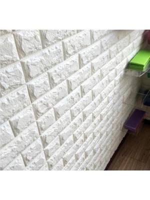 Renkli Duvarlar Kendinden Yapışkanlı Esnek Sünger Beyaz Tuğla Duvar Kağıdı Paneli