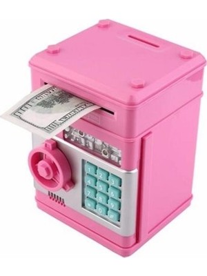 Herkesetoptantic Atm Şifreli Kasa Kumbara (Pembe)