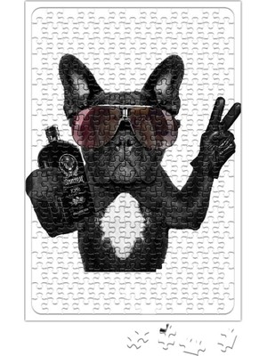 Baskı Dükkanı Bulldog Hangover Pug Köpek Puzzle 240 Parça Yapboz