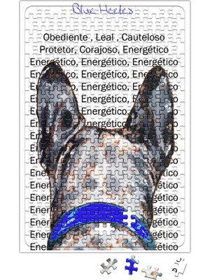 Baskı Dükkanı Blue Heeler Pug Köpek Puzzle 240 Parça Yapboz