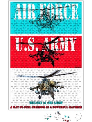 Baskı Dükkanı Flying Military Helicopter Army Puzzle 240 Parça Yapboz