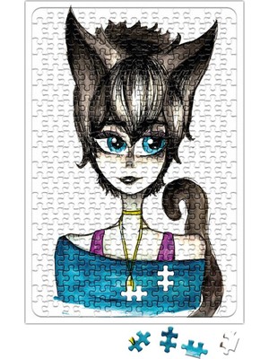 Baskı Dükkanı Menina Gata Puzzle 240 Parça Yapboz